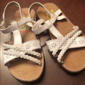 Non-skid, white sandals